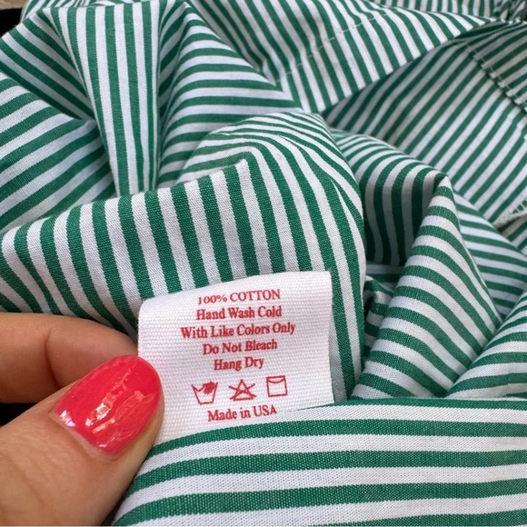 Lisa Says Gah Luna Striped Midi Dress Blue Green - Picture 12 of 17